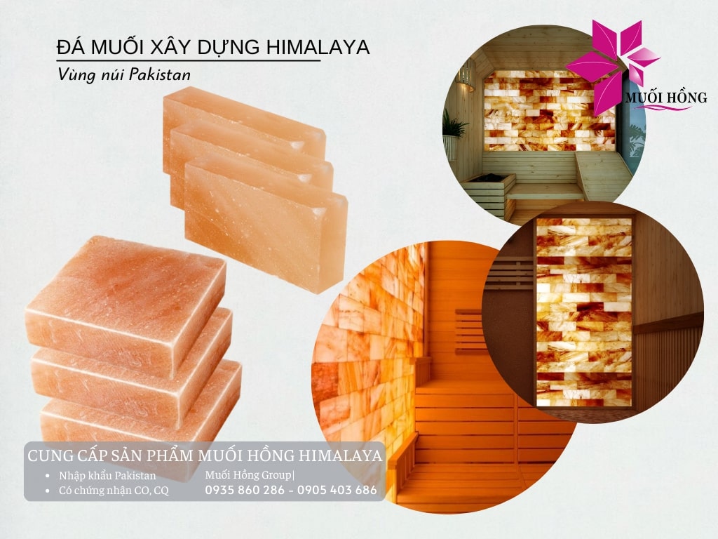 Gạch viên đá muối xây dựng Himalaya